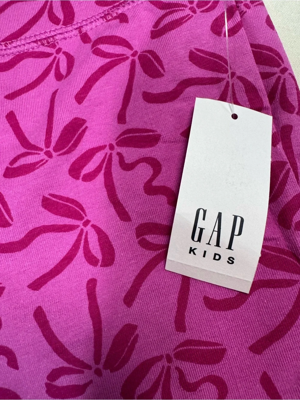 NWT New Gap Girl's Stretch Jersey Flare Leggings In Bow Print Size XL (12)
